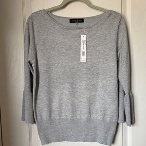 August Silk Gray Crew Neck Sweater